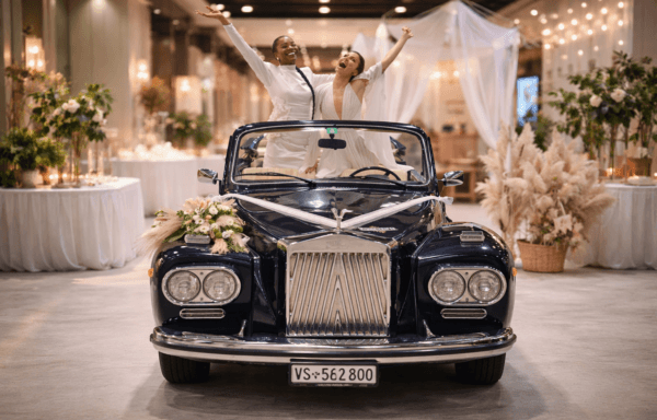 Voiture rétro mariage